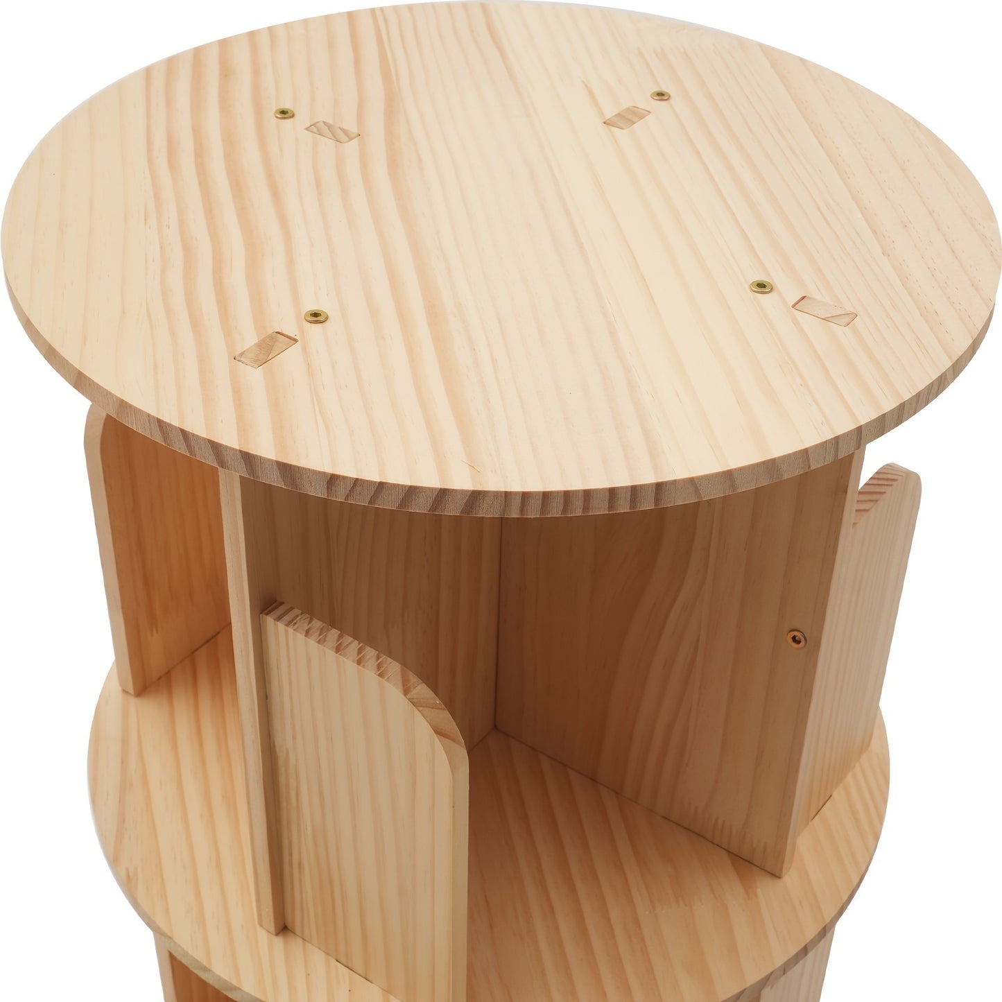 Draaibare Boekenplank – Boekenrek – Boekenkast – Opbergkast – Displayrek – 4 Lagen – 360° Draaibaar – Houten Afwerking