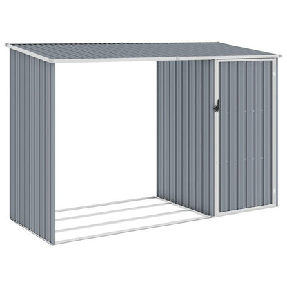 Tuinhuisje – Tuinschuur – Berging – Gereedschapsschuur – Opbergschuur – Verzinkt Staal – 245x98x159 cm – Houtlook Grijsbruine Kleur