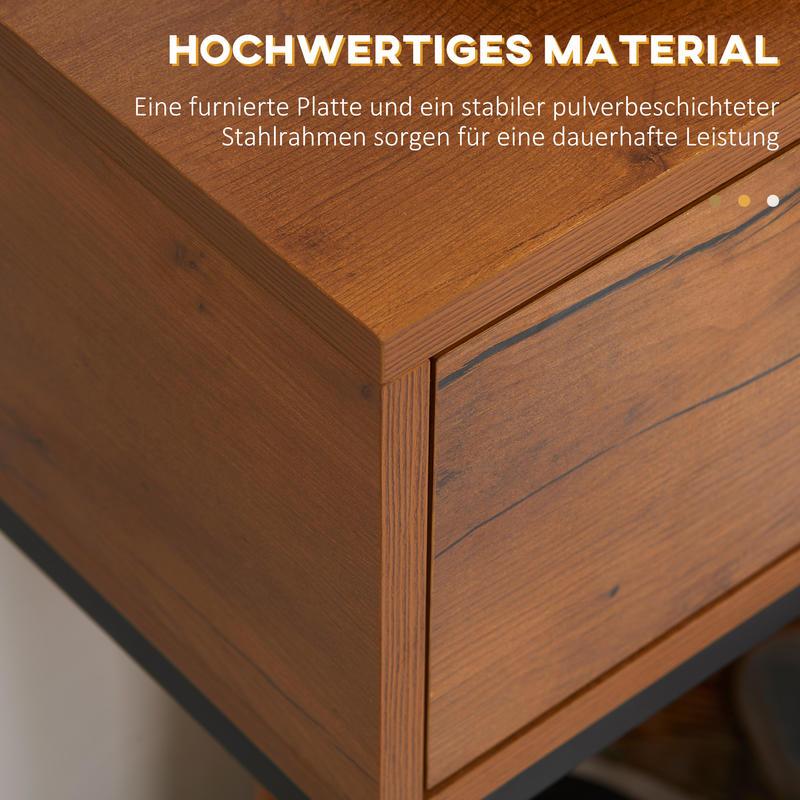 Opbergkast – Bergkast – Dressoir – Kast – Kast Met Deuren – Stevige Hardhouten Constructie – Zwart Frame Met Natuurlijke Houttinten