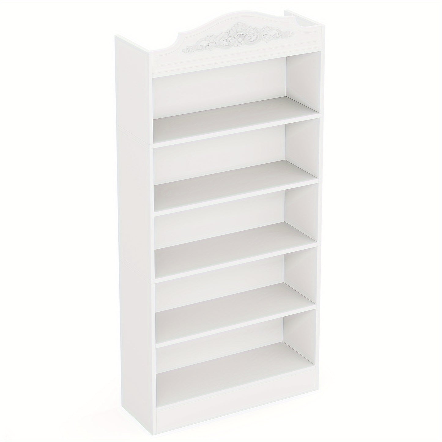 Boekenkast – Boekplank – Boekenrek – Opbergkast – Boekenschap – Slank en Ruim – 185 cm Hoog – 5 Stevige Planken – Houten Constructie – Wit