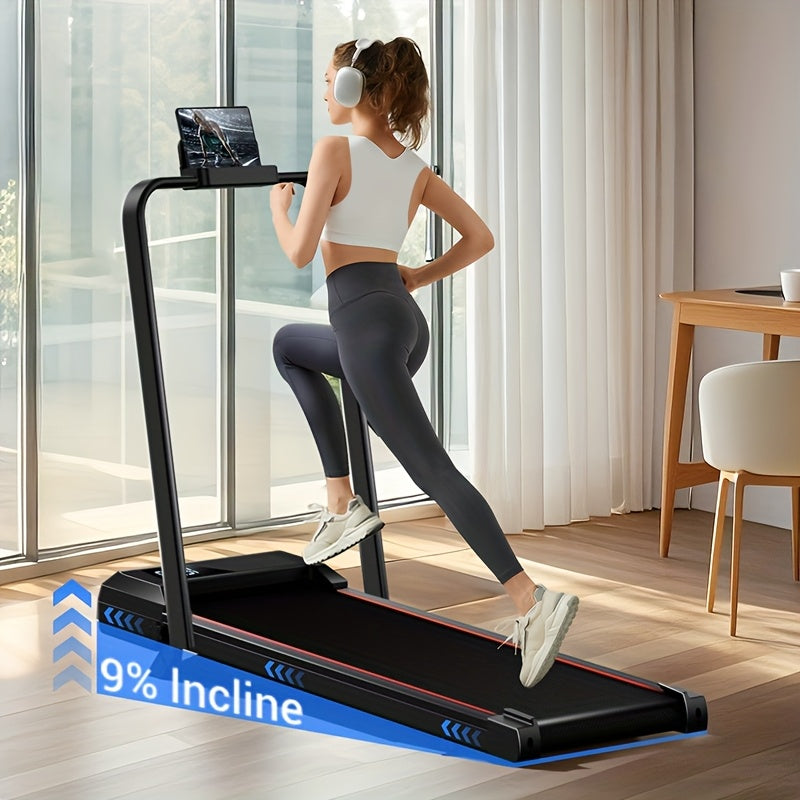 Looptreadmill – Loopband - Under Desk Walking Pad – Compact Treadmill – Inklapbaar – Stille Motor – 3 Verstelbare Hellingshoeken – 7,2 Mph Snelheid - QUORE