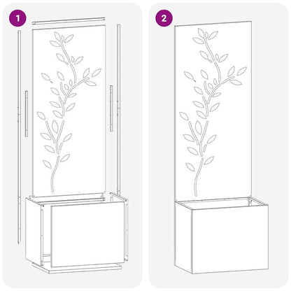 Grote Zwarte Metalen Bloempot – Outdoor Plantenbak – Balkon Bloembak – Moderne Tuinbak – Verticale Plantenbak – Duurzame Metaalconstructie – 50x140 cm Space-Saving Design