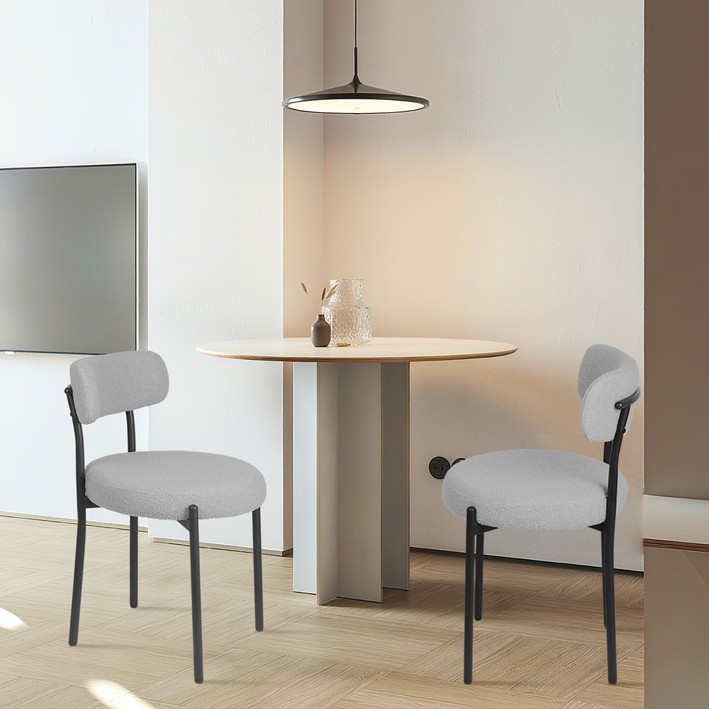 Fauteuil – Luxe Stoel – Eetkamerstoel – Vergaderstoel – Loungestoel – Kunstbont Bekleding – Hoge Rugleuning – Set van 2 – Comfortabel en Duurzaam