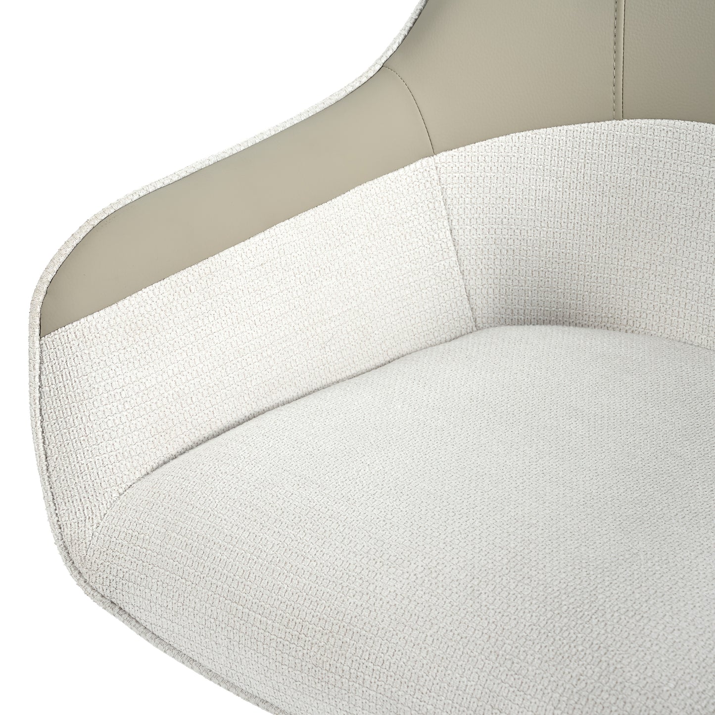 Eetkamerstoel – Draaistoel – Kuipstoel – Keukenstoel – Stoelenset 2 Stuks Beige – Kunstleer Met Memory Foam – Hoogte Verstelbare Voeten
