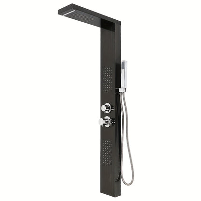 Douchepaneel – Douchekolom – Regendouche – Handdouche – Douchezuil – Zwart RVS – 4 Functies – Compact 130 cm Hoog