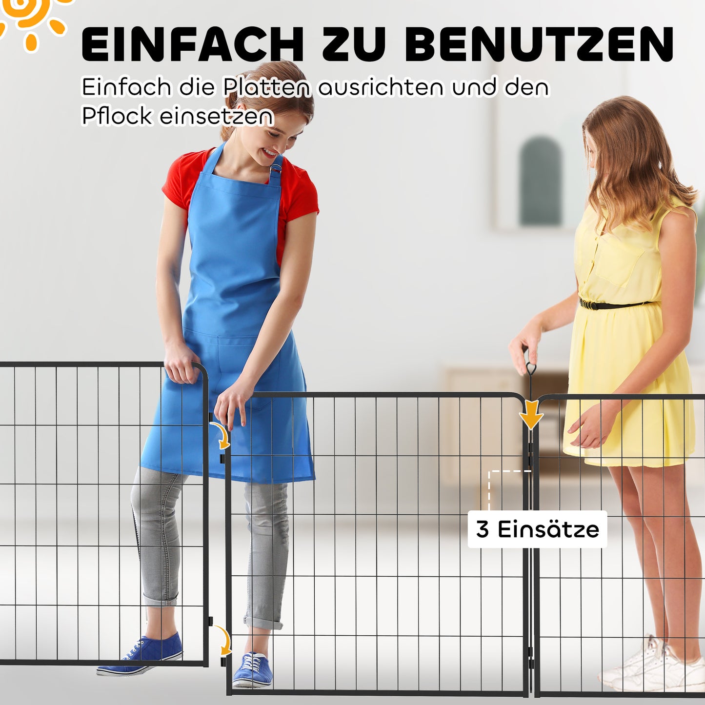 Hondenren Uitbreidingsset – Puppy Playpen – Hekkenpaneel – Dierenren – Speelren – Zwart – Stevig Stalen Panelen – Inklapbaar & Duurzaam