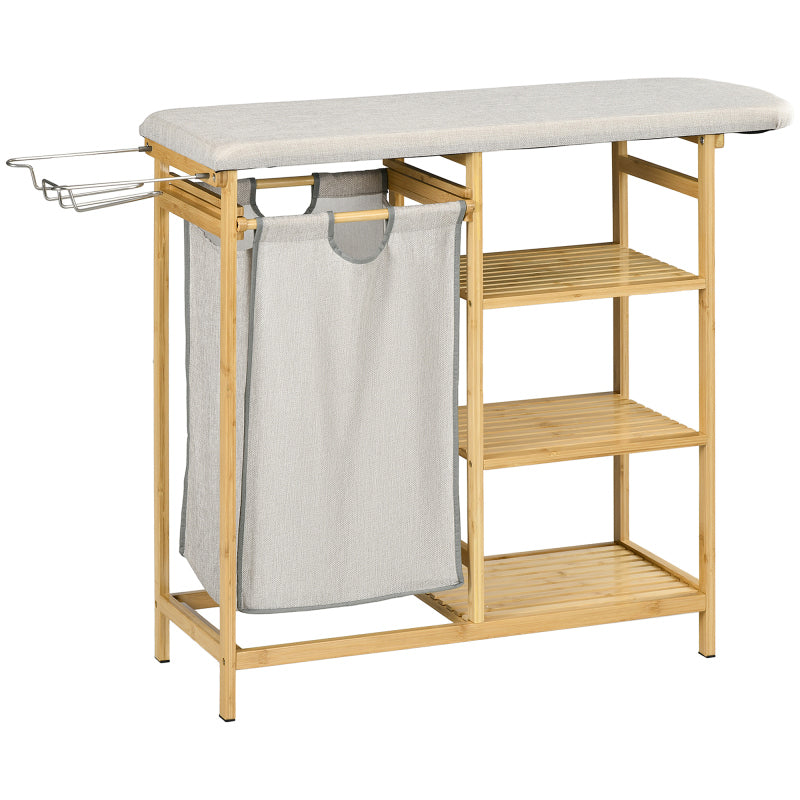Wasmand – Wasbox – Wassorteerder – Wasbak – Wasmand Met Deksel – 57,4 Liter Inhoud – Geïntegreerde Strijkplank Met Opbergruimte
