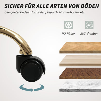 Bureaustoel – Bureaustoelen – Kantoorstoel – Office Chair – Bureaustoel – Linnen Bekleding – Verstelbare Zithoogte – Gouden Poten – Beige