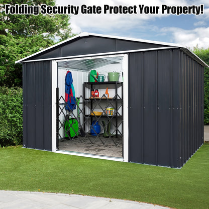 Heavy-Duty Scissor Gate Security Door - Expandable from 154.94cm x 180.34cm to 180.34cm x 154.94cm, with 360° Locking Wheels & Padlock, Folding Accordion Gate for Home, Office, Warehouse, Garage - Space-Saving Design, Easy I