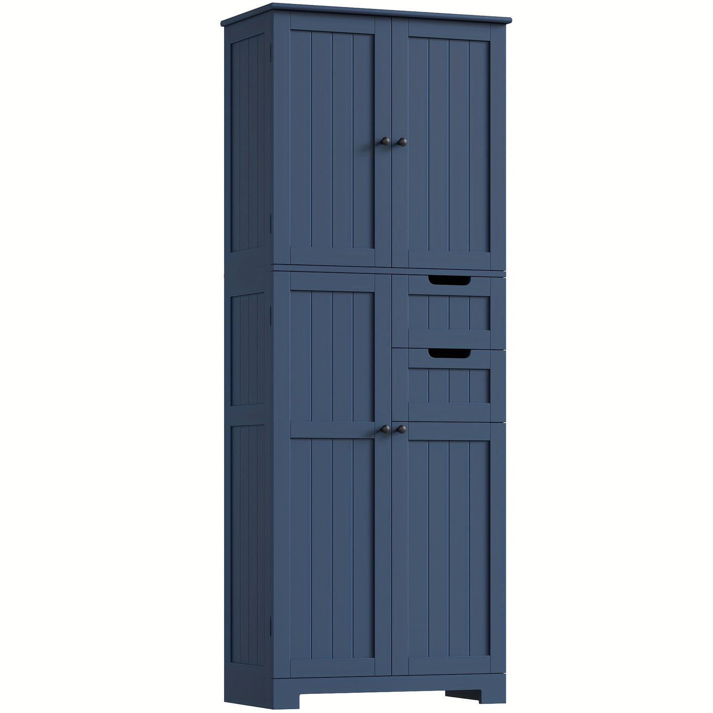 Opbergkast – Opbergmeubel – Dressoir – Vakkenkast – Kast Met 4 Deuren & 2 Laden – Moderne Blauwe MDF Kast – Hoog 164,5 cm – Ruime 3,2 Kubieke Voet Opslagruimte