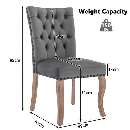 Eetkamerstoel – Dinerstoel – Keukenstoel – Woonkamerstoel – Stoel Met Deurklopper – Set Van 2 – Velvet Bekleding – Stevig Frame