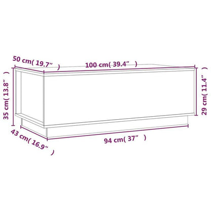 Coffee Table 100X50X35 Cm Solid Pine Wood Honingbruin Practical, Removable, Suitable for All Seasons