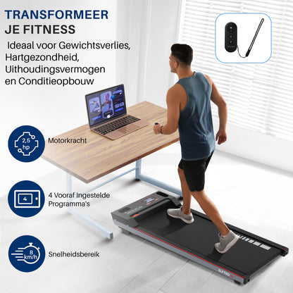 Loopband – Mini Loopband – Draagbare Treadmill – Fitnessapparaat – Hardloopband – Compact Ontwerp – Stil & Schokdempend – 100x40 cm Loopvlak – Max 120 kg