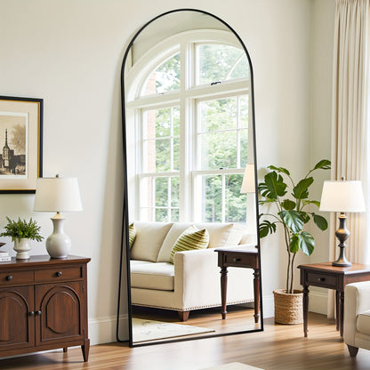 Staande Spiegel – Vloerspiegel – Wandspiegel – Lichaamsspiegel – Volledige Lengte Spiegel – 162x53 cm – Veilig Gehard Glas – Zwart Aluminium Frame