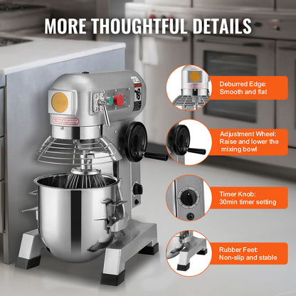 Professionele Keukenmixer – Krachtige Mixer – Keukenrobot - Deegkneder – Slagroomklopper – Mengmachine – 1100W Motor – 18,7L Mengkom