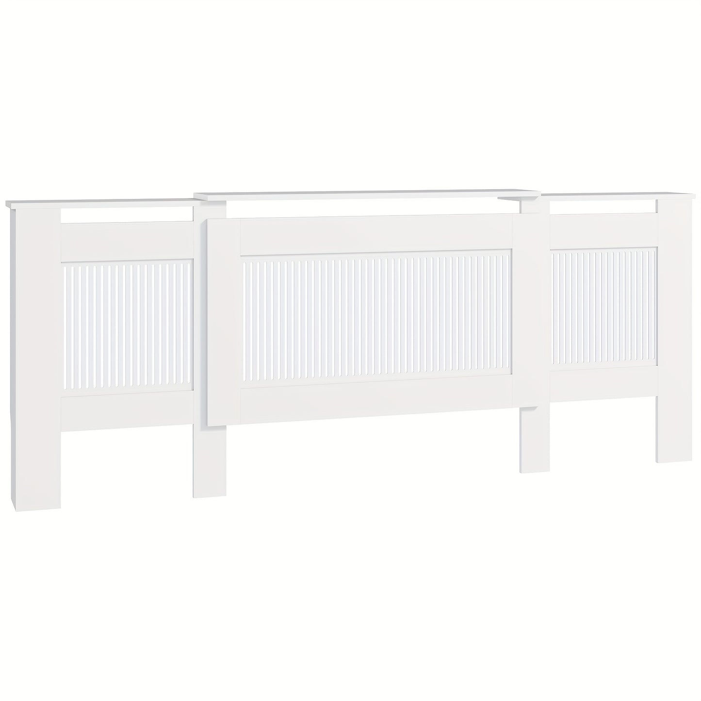 Radiatorombouw – Radiatoromkasting – Radiatorbekleding – Radiatorhoes – Verwarmingsombouw – Uitschuifbaar 125-201 cm – MDF Wit met Opbergruimte