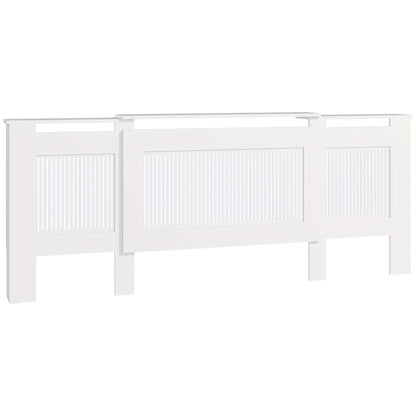 Radiatorombouw – Radiatoromkasting – Radiatorbekleding – Radiatorhoes – Verwarmingsombouw – Uitschuifbaar 125-201 cm – MDF Wit met Opbergruimte
