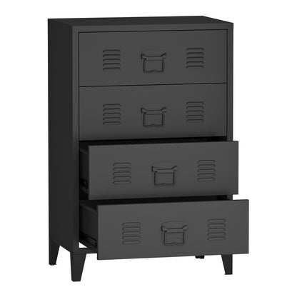 Stalen Kast – Metalen Ladekast – Archiefkast – Kantoorkast – Opbergkast – Industrieel Design – 80x40x92 cm – Ventilatieladen