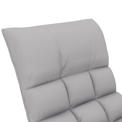 Schommelstoel – Relaxstoel – Schommelstoel Met Voetensteun – Verstelbare Stoel – Lounge Stoel – Grijze Microfiber Bekleding – Metalen Frame – Verstelbare Rugleuning – Zijvak