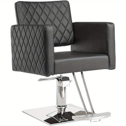 Kappersstoel – Barbersstoel – Salonstoel – Stoel Voor Kappers – Hairstylersstoel Zwart – Verstelbare Hoogte 90-105 cm – 360° Draaibaar Met Aluminium Voetsteun