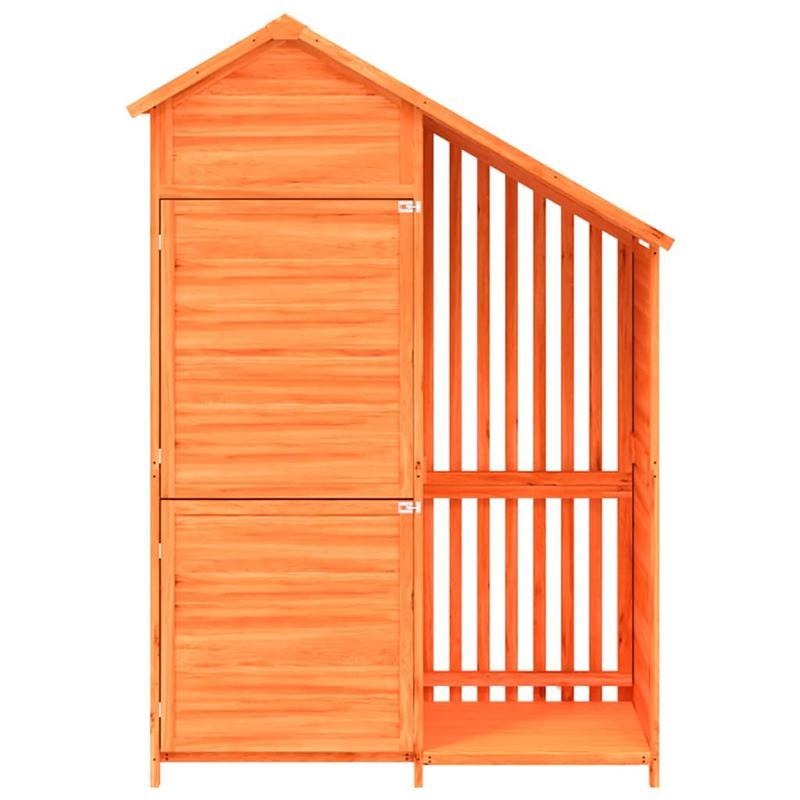 Tuinhuisje – Berging – Tuinschuur – Buitenopslag – Tuinkast – Massief Grenenhout – Stalen Frame – Koperen Dak – 120x53,5x170 cm – 3 Legplanken – Schuifdeur – Robuust & Rustiek