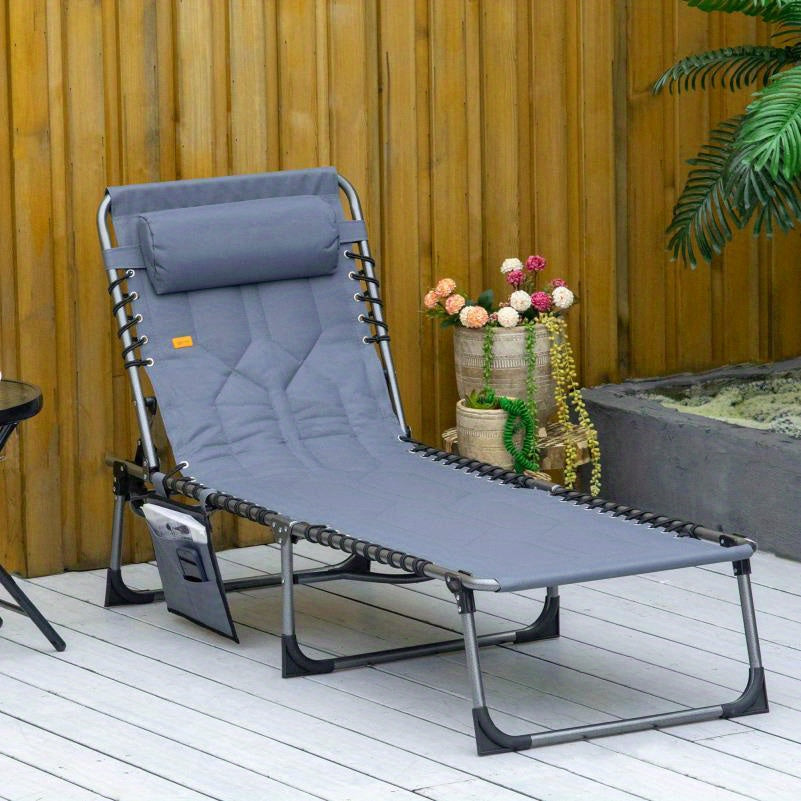 Opvouwbare Tuinstoel – Campingstoel – Strandstoel – Klapstoel – Buitenstoel – Verstelbare Rugleuning – Weerbestendig Polyester
