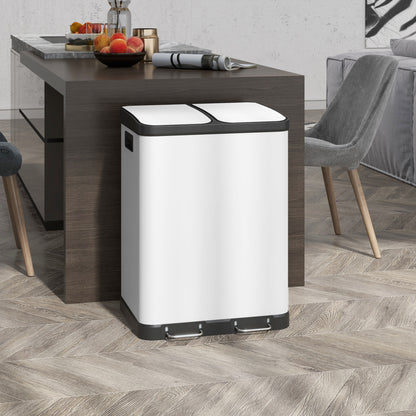 Prullenbak – Afvalemmer – Pedaalemmer – Afvalscheidingsprullenbak – Vuilnisbak – 2x30L Inhoud – Softclose Deksel