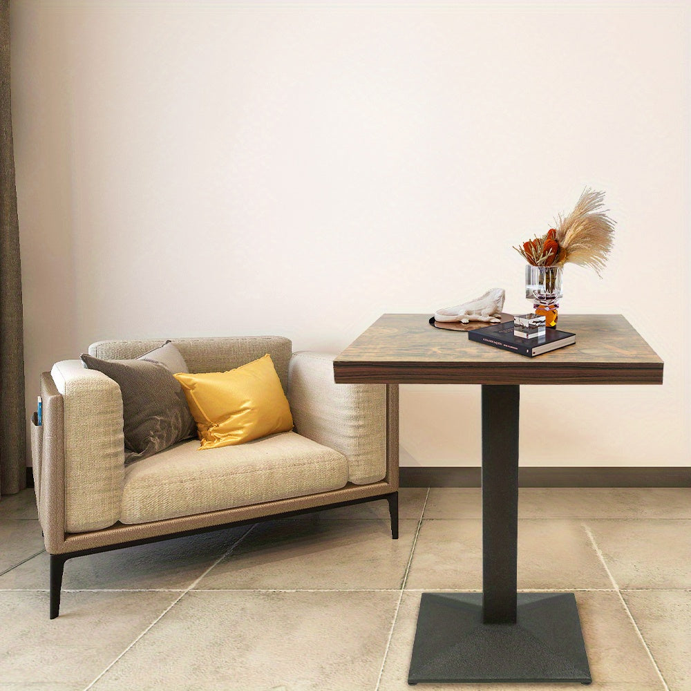 Eettafel – Tafel – Bijzettafel – Werktafel – Vierkante Tafel – Houtkleur – Enkele Poot – Compact 60x60x75 cm
