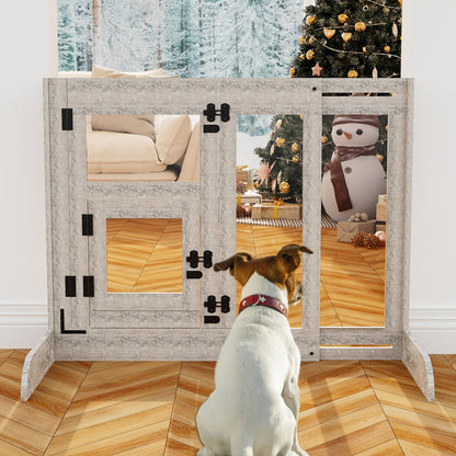 Dog Gate, Dog Fence, 80cm Tall, Extends Up To 100cm Wide, Safety Gate For Doorways, Stairs, Hallways, Indoor/Outdoor