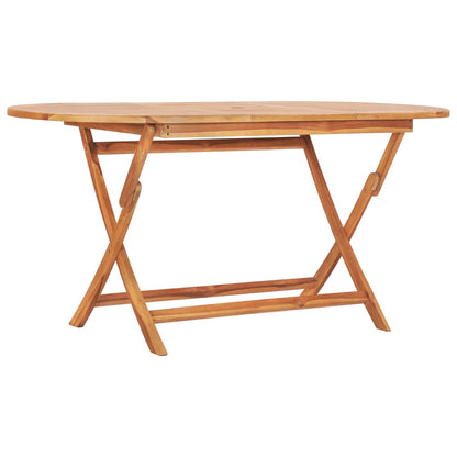 Teak Houten Tuinset – Tuinmeubelset – Buitenmeubilair – Eettafel Set – Terrasmeubilair – Inklapbare Stoelen Met Armleuning – Weerbestendig Massief Teak – Afm. 160x80x75 cm