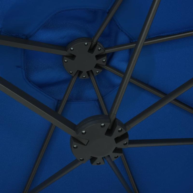 Adjustable Height Blue Parasol with Aluminum Pole - 460x270cm Portable Outdoor Sun Shade, Durable Polyester & Spandex Blend, Classic Rectangular Design for Patio, Garden, Poolside, Patio Shade, Garden Sun Protection, Sleek Pa