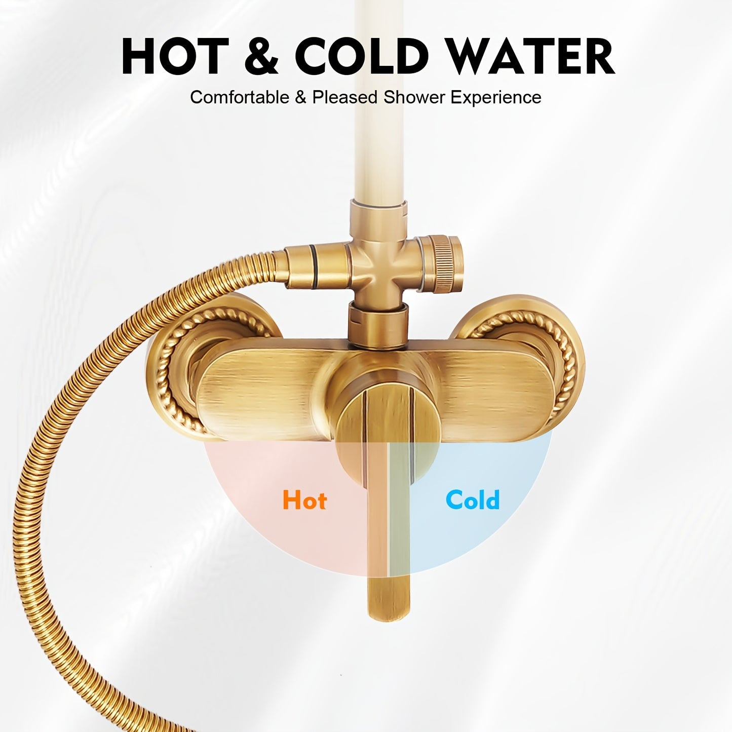 Douchekraan – Douche Set – Regendouche – Thermostaatkraan – Mengkraan – Messing Materiaal – Wandmontage Met Opbergrek