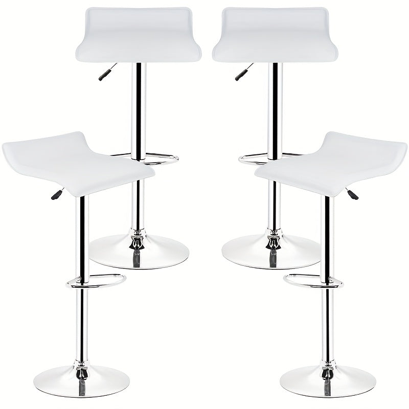 Barstoel – Barkruk – Barkrukken – Barstoelenset – Bistrostoel – Set Van 4 – Verstelbare Zithoogte – Vegan Kunstleer Wit