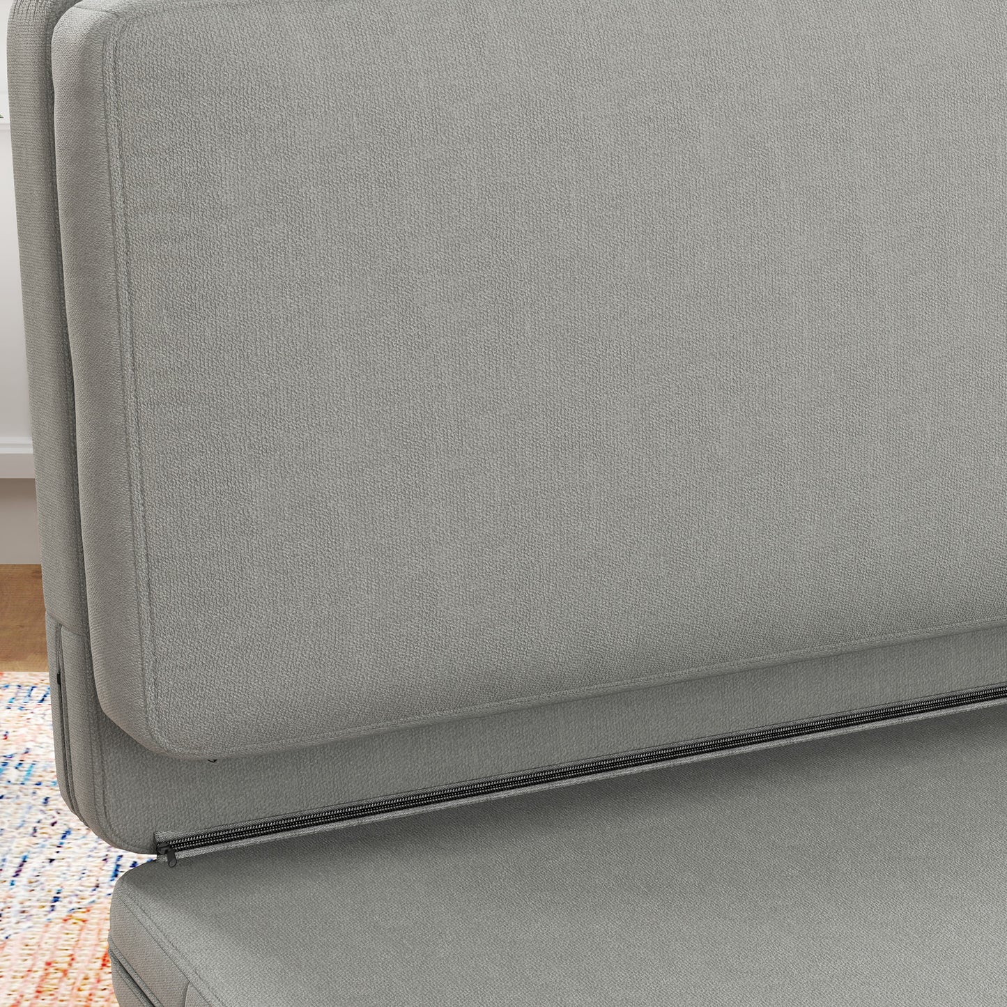 2-in-1 Opvouwbare Loungestoel – Relaxstoel – Gastmatras – Sleeper Chair – Foldable Sofa – Lichtgrijs – 275 cm Lang – Fluweelachtig Polyester