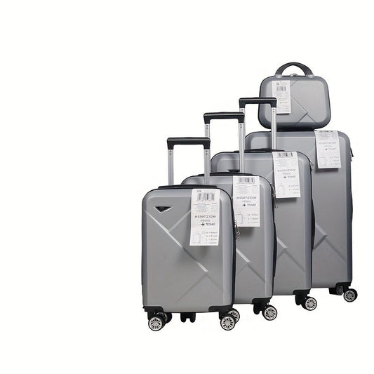 Kofferset – Reiskoffer Set – Bagageset – Trolley – Reisbagage – ABS Hardcase – 5-delig – TSA Cijferslot – Geruisloze 360° Wielen – Verstelbare Telescopische Trekstang – Zilvergrijs