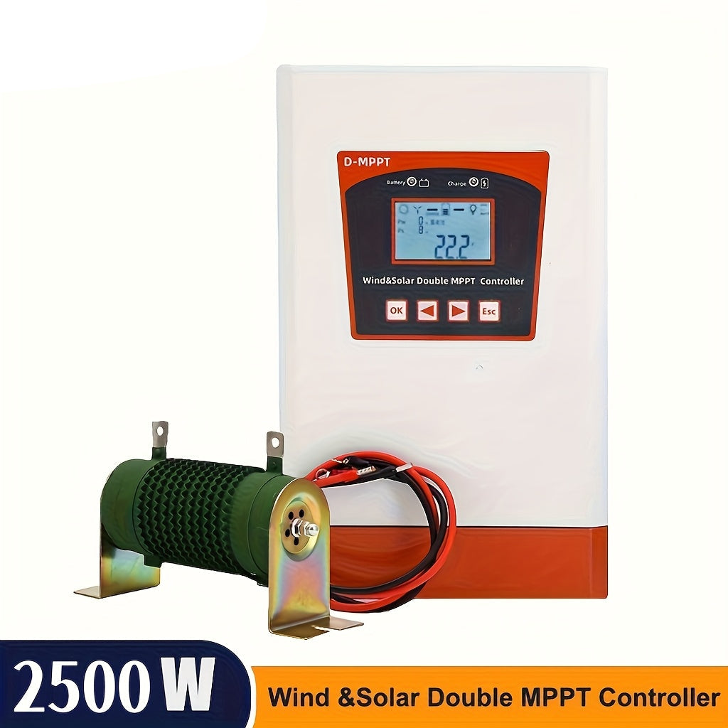 Zonnecontroller – Laadregelaar – Zonnelaadregelaar – Hybrid Controller – MPPT Regulator – Dual MPPT Voor Wind & Zon – LCD Display Met Dump Load – 12V/24V/48V Off-Grid Systemen – 2500W Vermogen – Overbelastingsbeveiliging