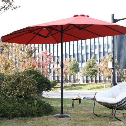 Buitenparasol – Tuinparasol – Terrasparasol – Zonnescherm – Schaduwdoek – Oranje – 4,51 Meter Extra Groot – Slingermechanisme Gemakkelijk Openen