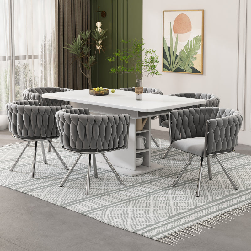 Draaifauteuil – Fauteuil – Stoel – Loungefauteuil – Relaxstoel – Velvet Fluweel – Met Metaal Frame – Draaibaar – Set van 2 – Grijs/Zilverkleurig