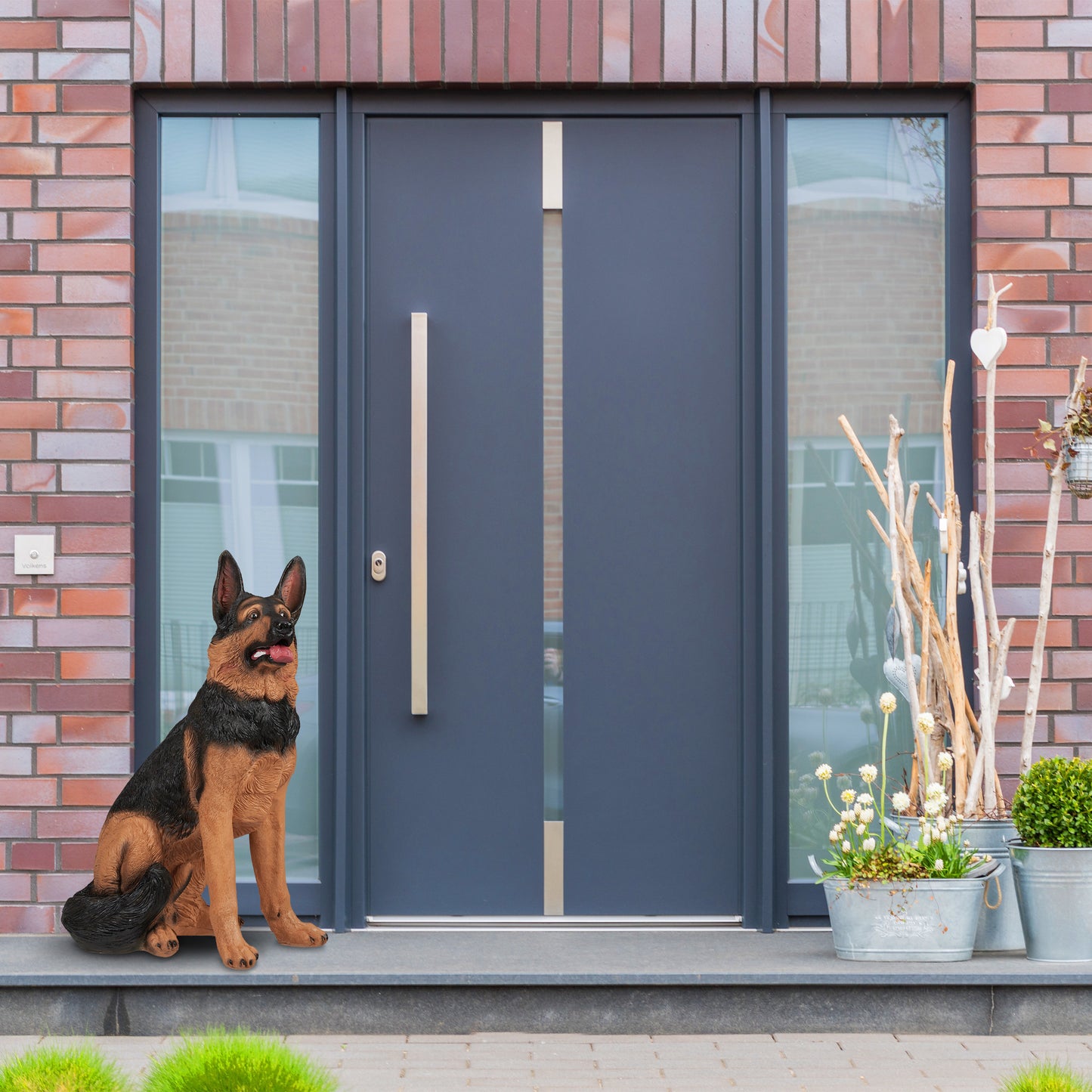 Hondbeeldje – Hondenbeeld – Hondenfiguur – Hondenstandbeeld – Duitse Herder Beeld – Weerbestendig Polyresin – Realistisch Design 85 cm Hoog