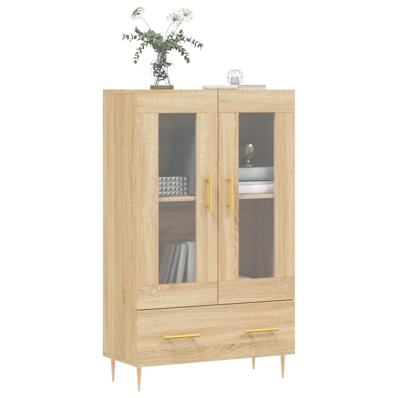 Simple Sideboard, Spacious Storage Cabinet with Display Shelf, Suitable for Kitchen, Living Room, Stylish Furniture, Offers Additional Storage Space and Home Decor, Ensures Safety. Tall Cabinet 69.5x31x115 cm, Treated Wood, S