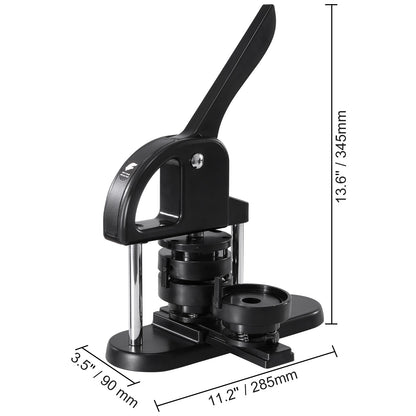 Buttonmaker – Buttonmachine – Badge Maker – Speldmaker – Knopenmachine – 3-in-1 25/32/58 mm – Ergonomische Hendel en Inclusief 300 Buttononderdelen