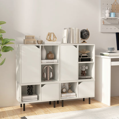 Boekenkast – Vakkenkast – Opbergkast – Wandkast – Kledingkast – Modern – Stapelbaar – 60x30x96,5 cm – Verstelbare Planken – Anti-Kantel Metalen Poten