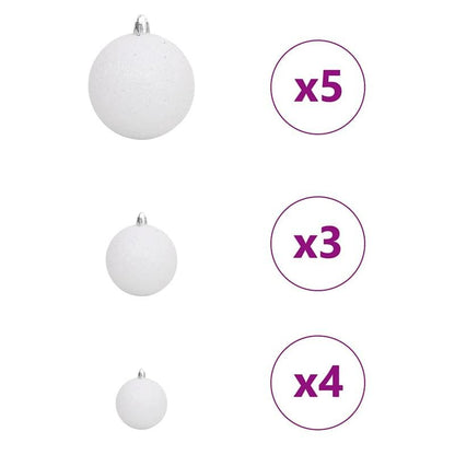 Full PVC Artificial Christmas Tree with Lush Green Foliage & Clear Ornament-Like Branch Tips - Pre-Lit with Warm White Lights, Sturdy Black Stand, No Electricity Needed, Easy Setup for Living Room, Bedroom, Window Display - D