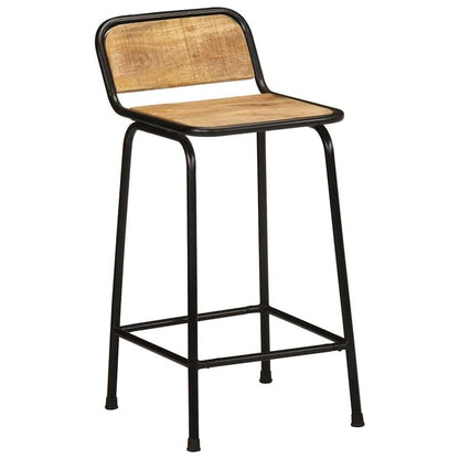 Bar stool 2pcs 46x35.5x80cm rough mango solid wood, Pub Style Stools, Dining Room Furniture, Modern Farmhouse, Contemporary Seating, Backrest Stool, Apartment Living