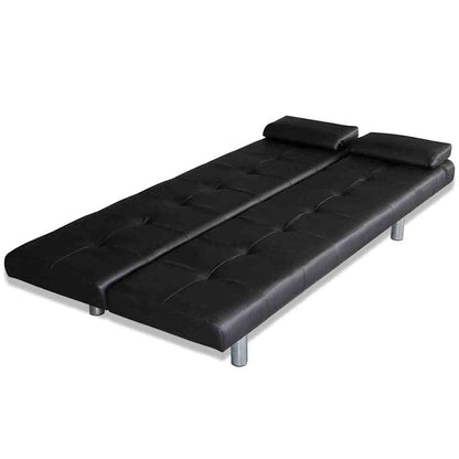 Slaapbank – Bedbank – Slaapstoel – Logeerbed – Bank – Verstelbaar – Polyester Bekleding – Inclusief 2 Kussens