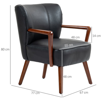Fauteuil – Accentstoel – Stoel – Schommelstoel – Zitzak – Brede Zitting – Kunstleer – Houten Frame – Max 120 Kg – Compact Design 67x77x80 cm