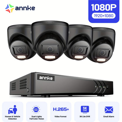 Beveiligingscamera – Camerabewaking – Buitencamera – Bewakingscamera – Draadgebonden Systeem – 8MP H.265+ DVR Recorder – AI Mens- en Voertuigdetectie – 1TB Opslag – 20 Meter Nachtzicht – Slimme Dubbele Verlichting