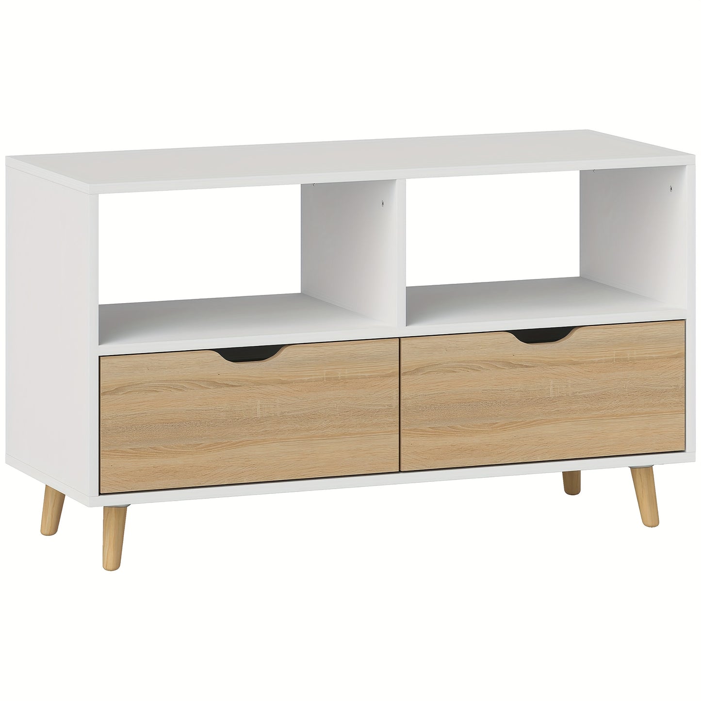 TV-meubel – Tv-kast – Tv-wand – TV-dressoir – Tv-console – Laag model 99 cm – Duurzaam materiaal – Fris wit design