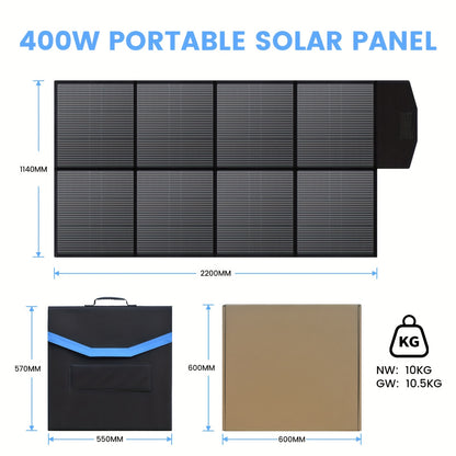 Draagbaar Zonnepaneel – Opvouwbaar Paneel – Mobiele Zonne-energie – Camping Zonnepaneel – 400 Watt Vermogen – Veilig Tot 36V