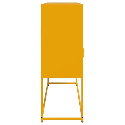 Sideboard 100.5x39x107cm steel mustard yellow Practical and removable